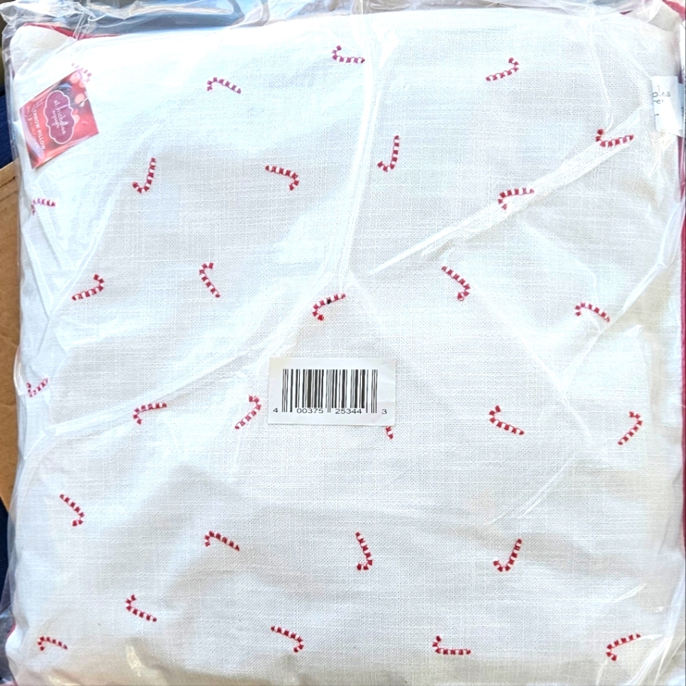 NWT set of 2 embroidered candy cane pillows